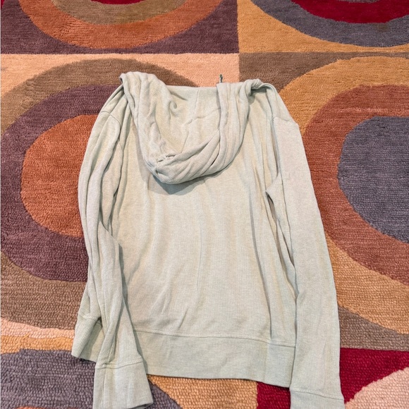 Roller Rabbit Lena V Neck Hoodie Green Ribbed Stretchy Paisley Women’s Medium - Picture 5 of 5